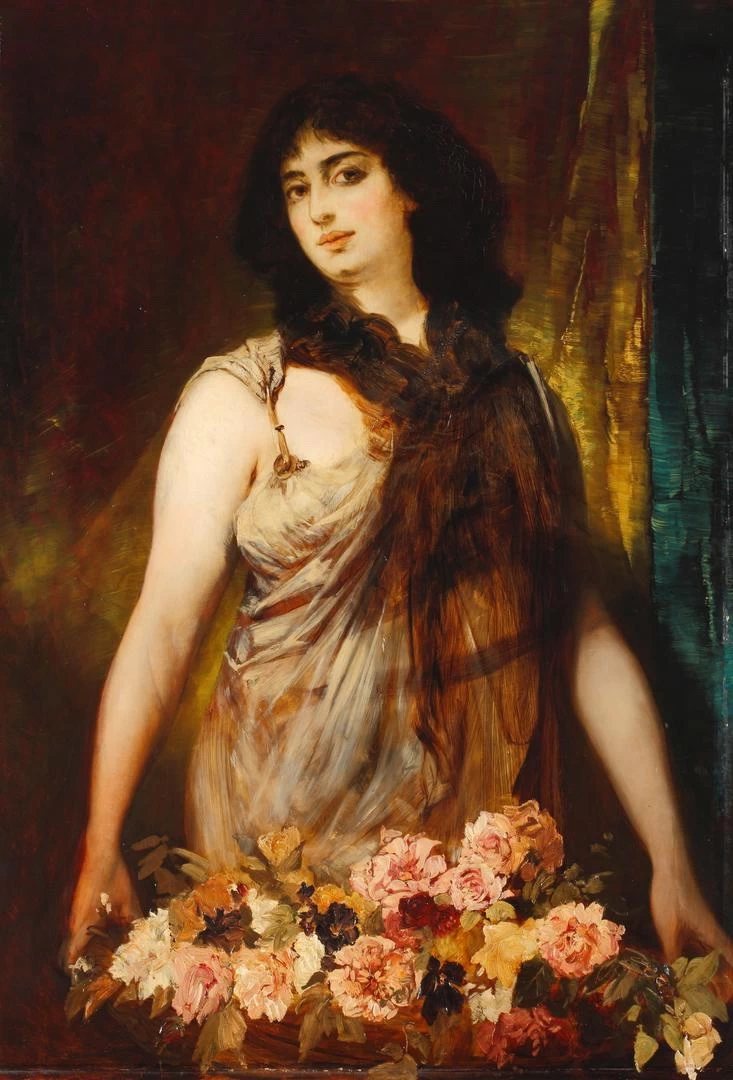 Giovane donna egiziana con fiori - Führermuseum, Linz